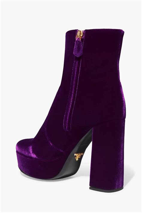 prada rubber sole platform velvet knee high boot|Prada Platform Boots for Women .